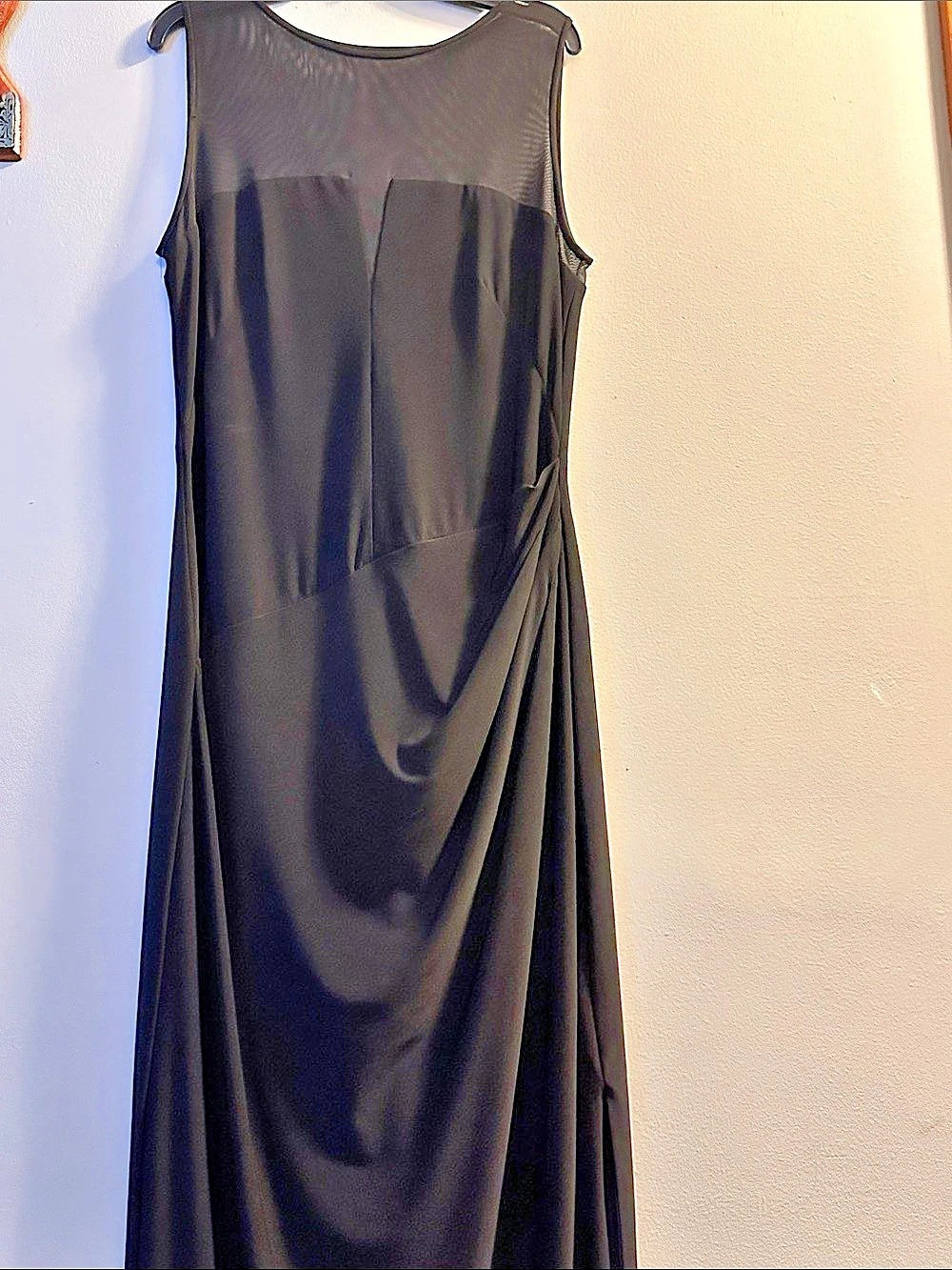 Black Draped Maxi Dress Like New